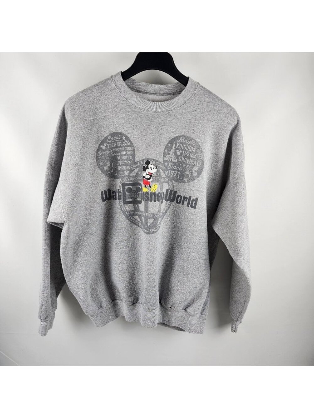 Disneyland Sweatshirt Womens 2XL Vintage Gray Graphic Print Crewneck Sweatshirt